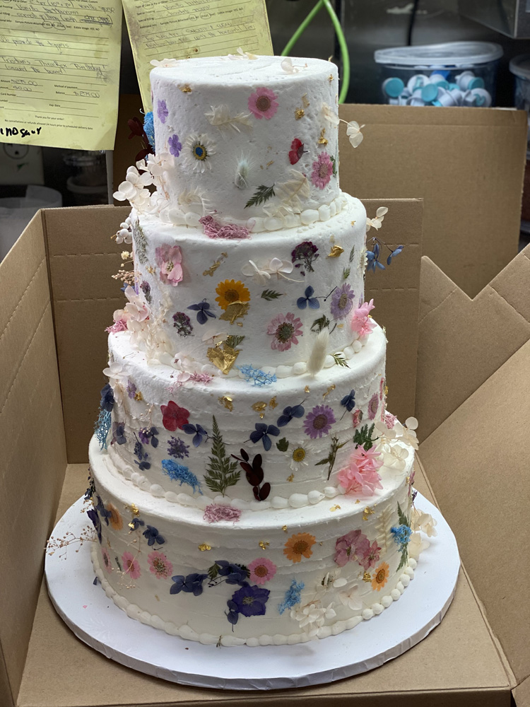 Large Flower Cake Mia's Bakery Brooklyn