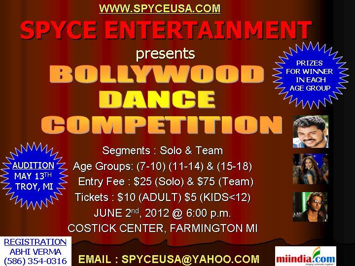 Spyce Entertainment presents 'Bollywood Dance Competition' on June 2nd