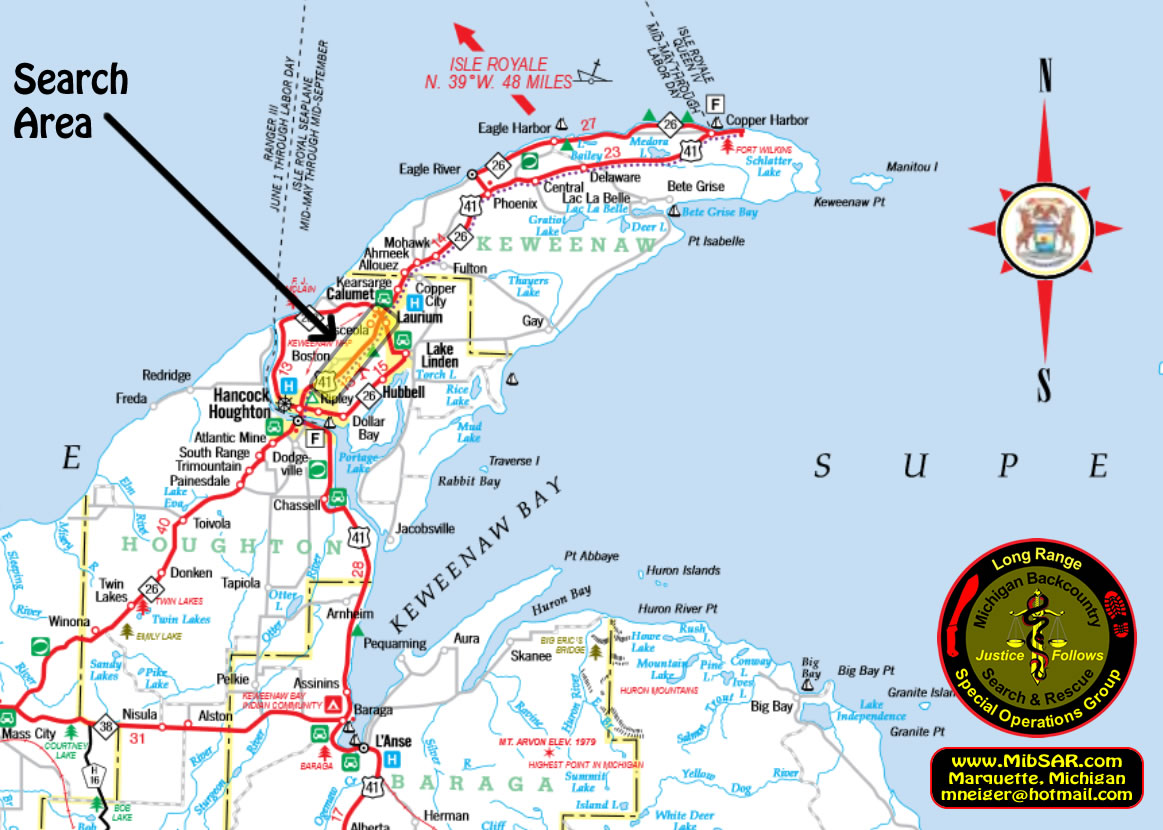 Road Map Of Upper Peninsula Michigan Rose Peterson's MissingPerson Website