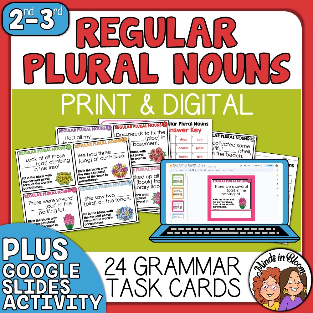 Regular Plural Nouns Task Cards Engaging Short Answer Grammar