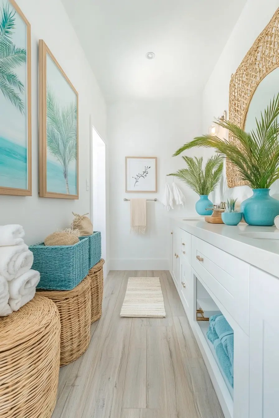36 Bright Coastal Bathroom Design Ideas to Refresh Your Space