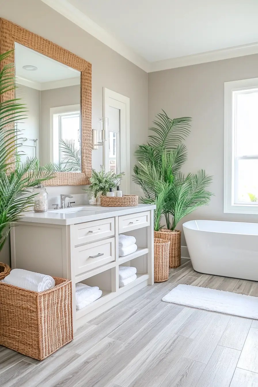 36 Bright Coastal Bathroom Design Ideas to Refresh Your Space