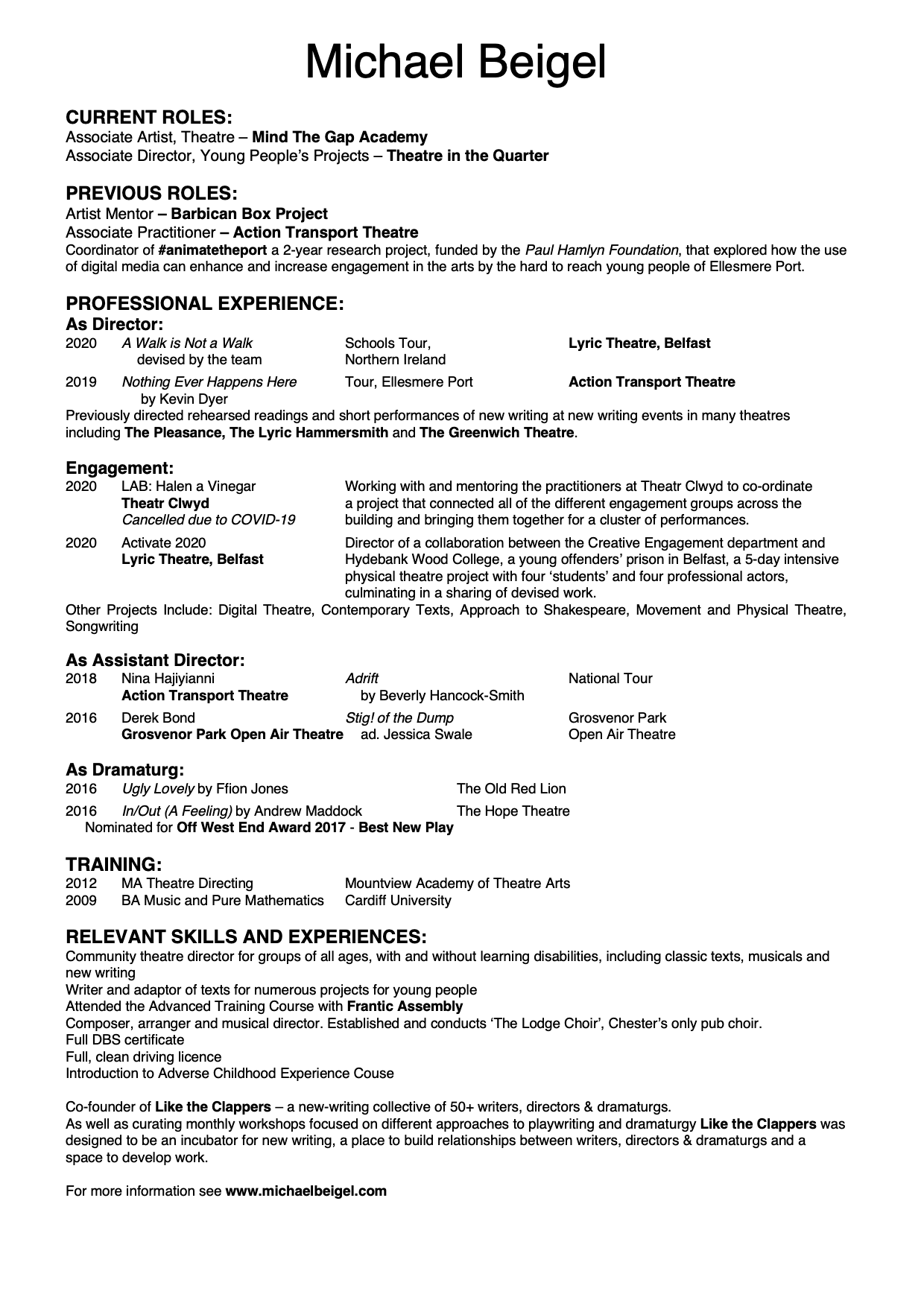 CV Michael Beigel
