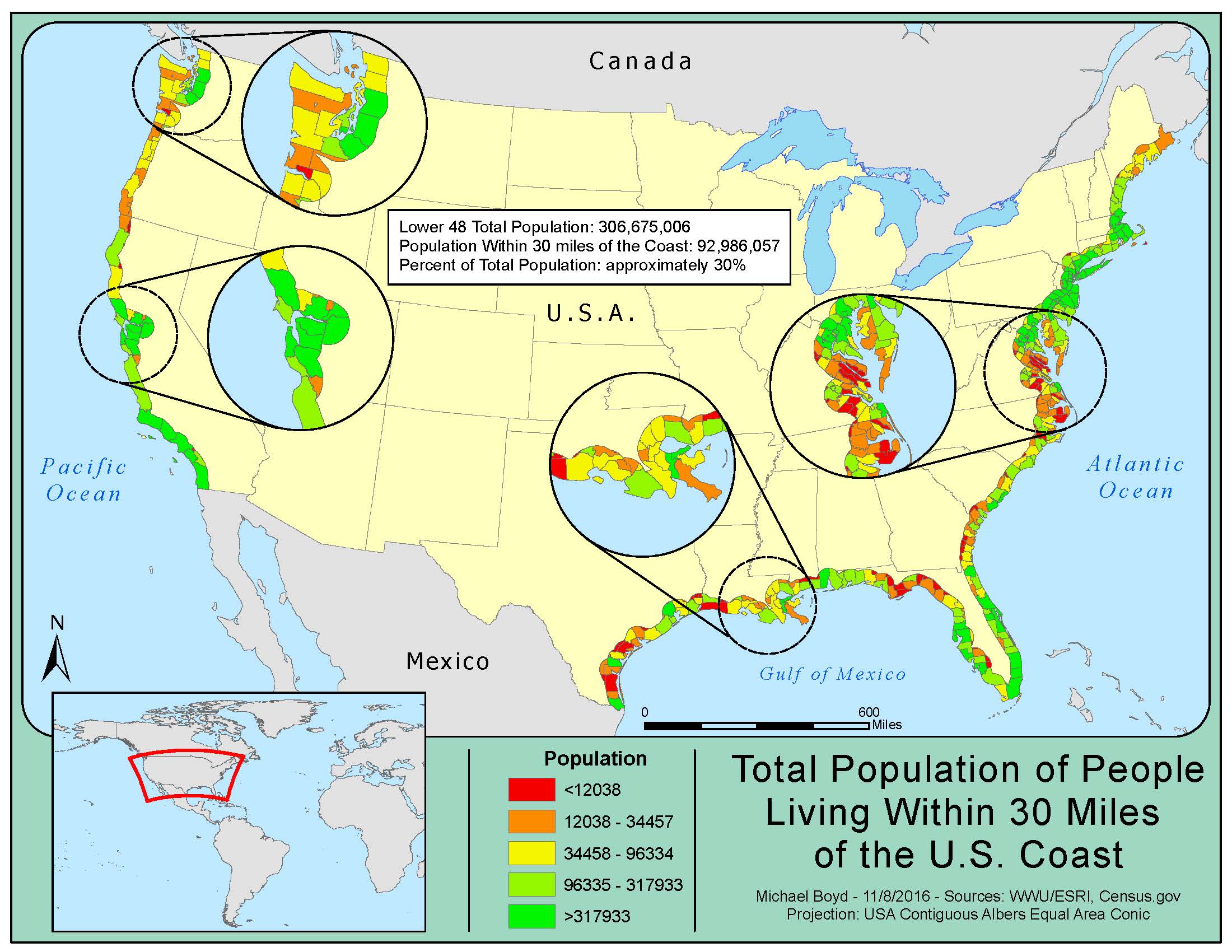 U.S. Coastal County Population Michael Boyd