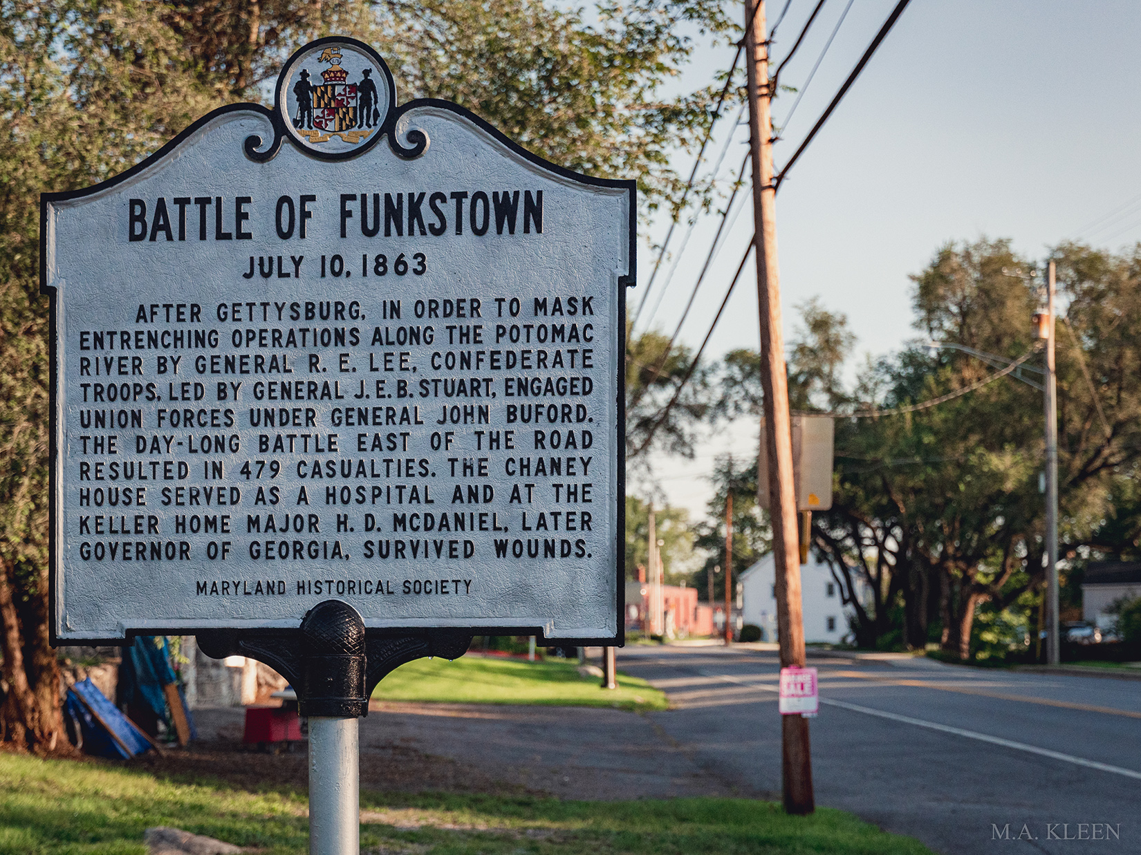 Funkstown Battlefield in Washington County, Maryland M.A. Kleen