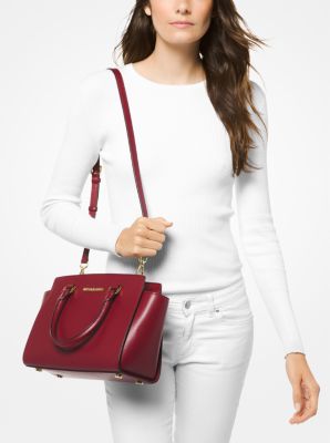 Selma Saffiano Leather Medium Satchel Michael Kors
