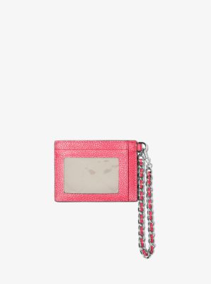 Small Pebbled Leather Chain Card Case Michael Kors