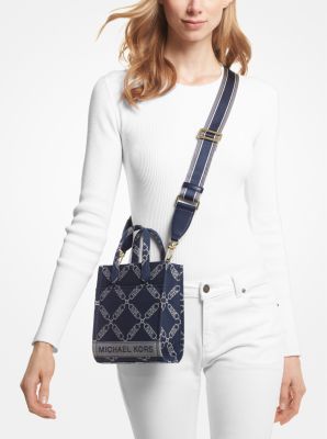 Gigi ExtraSmall Empire Logo Jacquard Crossbody Bag Michael Kors