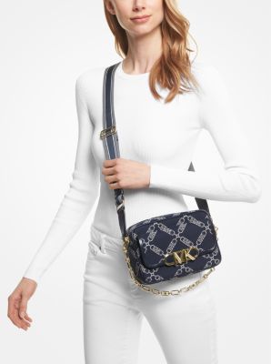 Parker Medium Empire Logo Jacquard Crossbody Bag Michael Kors