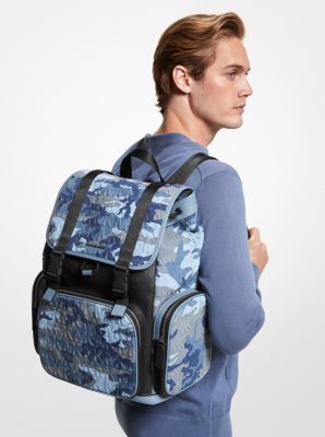 Cooper Printed Denim and Leather Backpack Michael Kors Canada