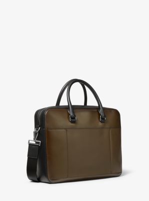 Harrison Burnished Leather Briefcase Michael Kors Canada