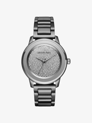 Kinley Pavé GunmetalTone Watch Michael Kors