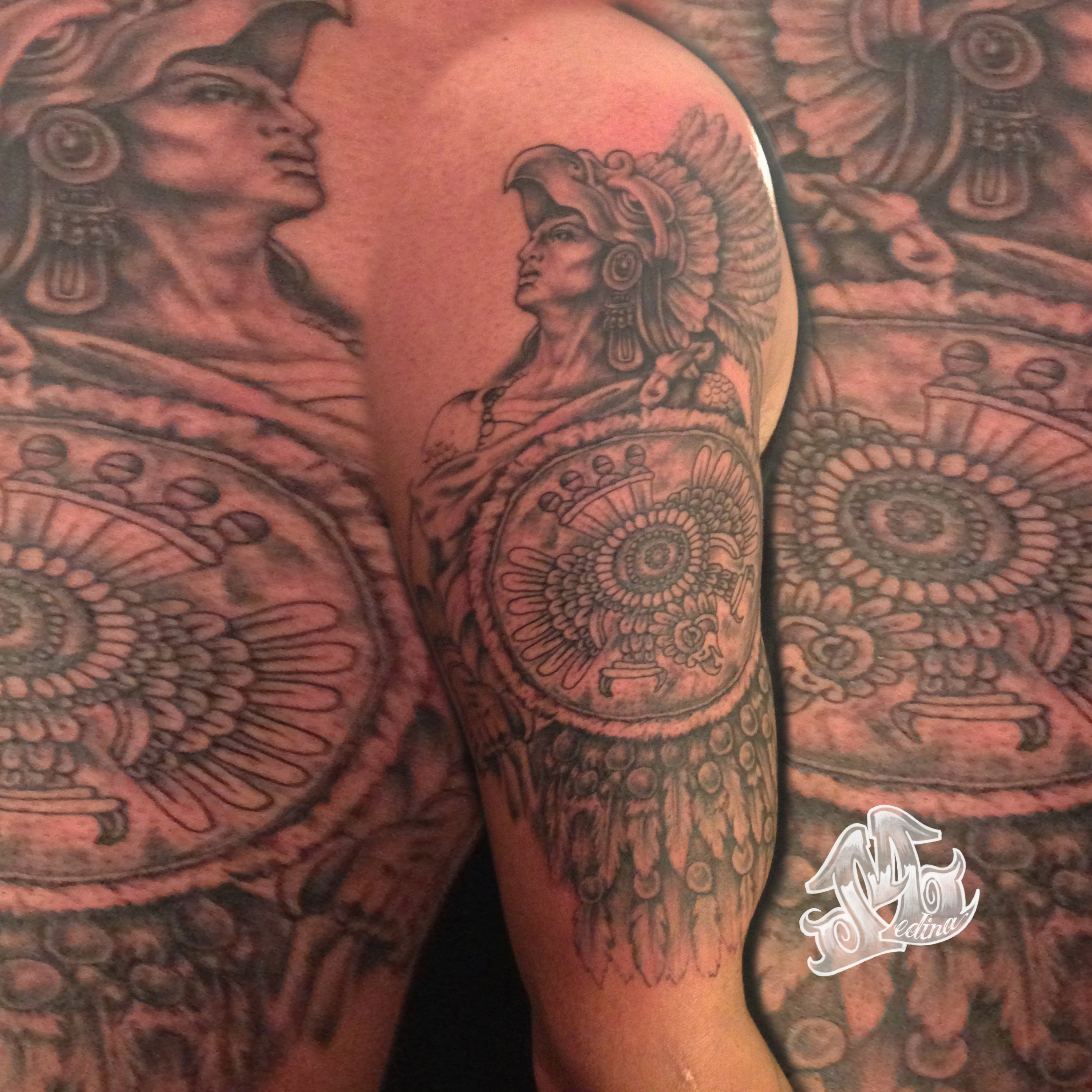 Aztec Warrior Tattoo By Michael Medina – Michael Medina Art 3000_x_3000_jpg