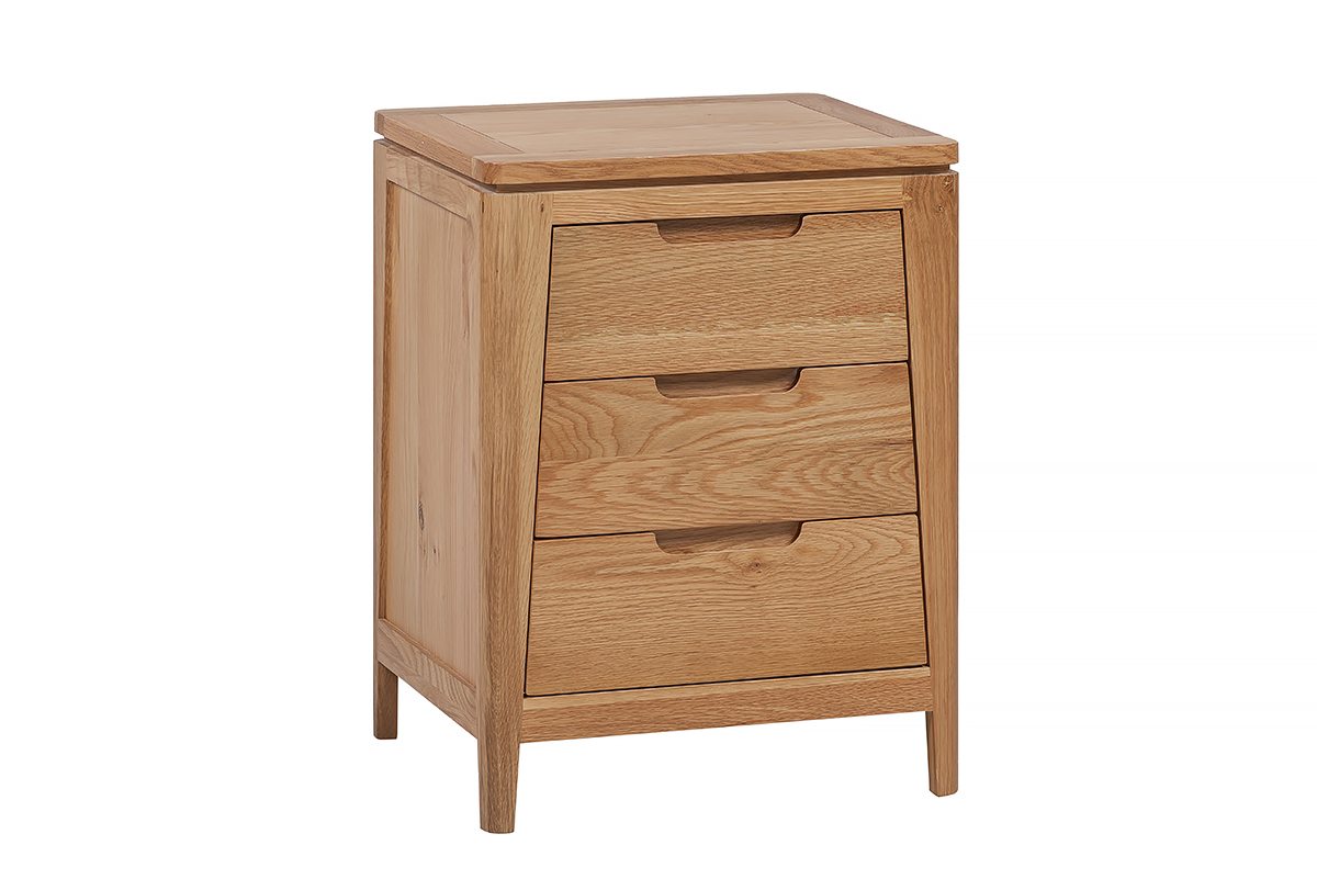 Valencia Oak 3 Drawer Bedside Table Michael Murphy Home Furnishing