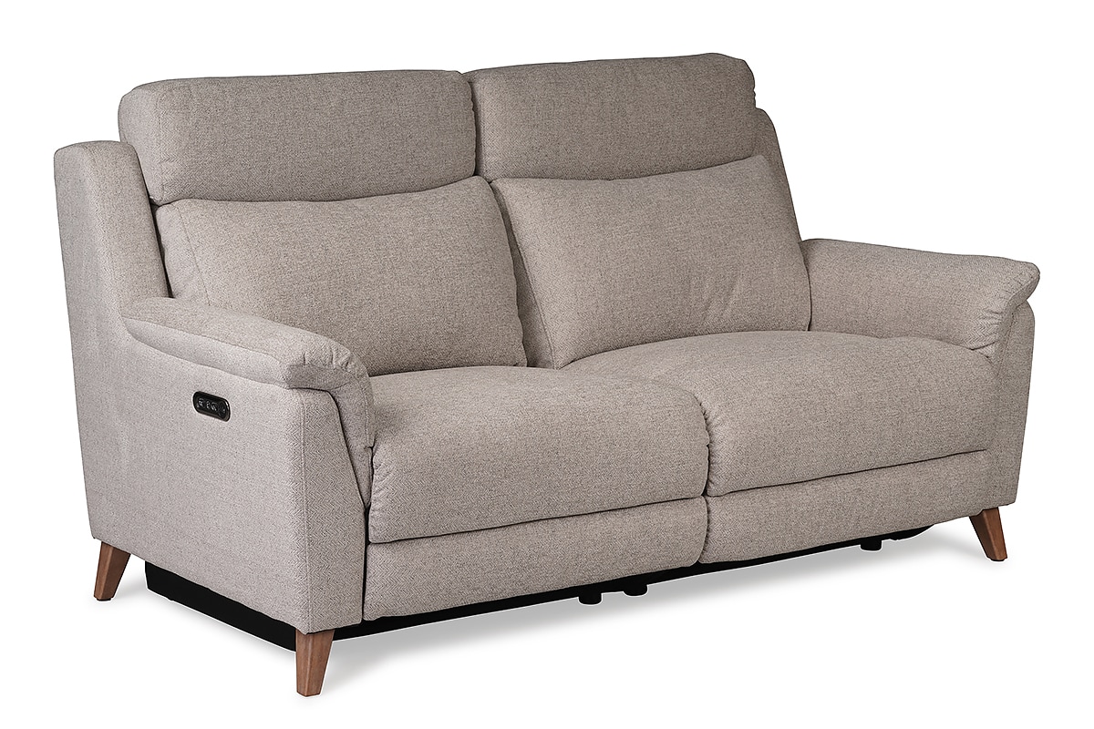 Fontella Grey Fabric 2.5 Seater Electric Head Tilt Recliner Sofa