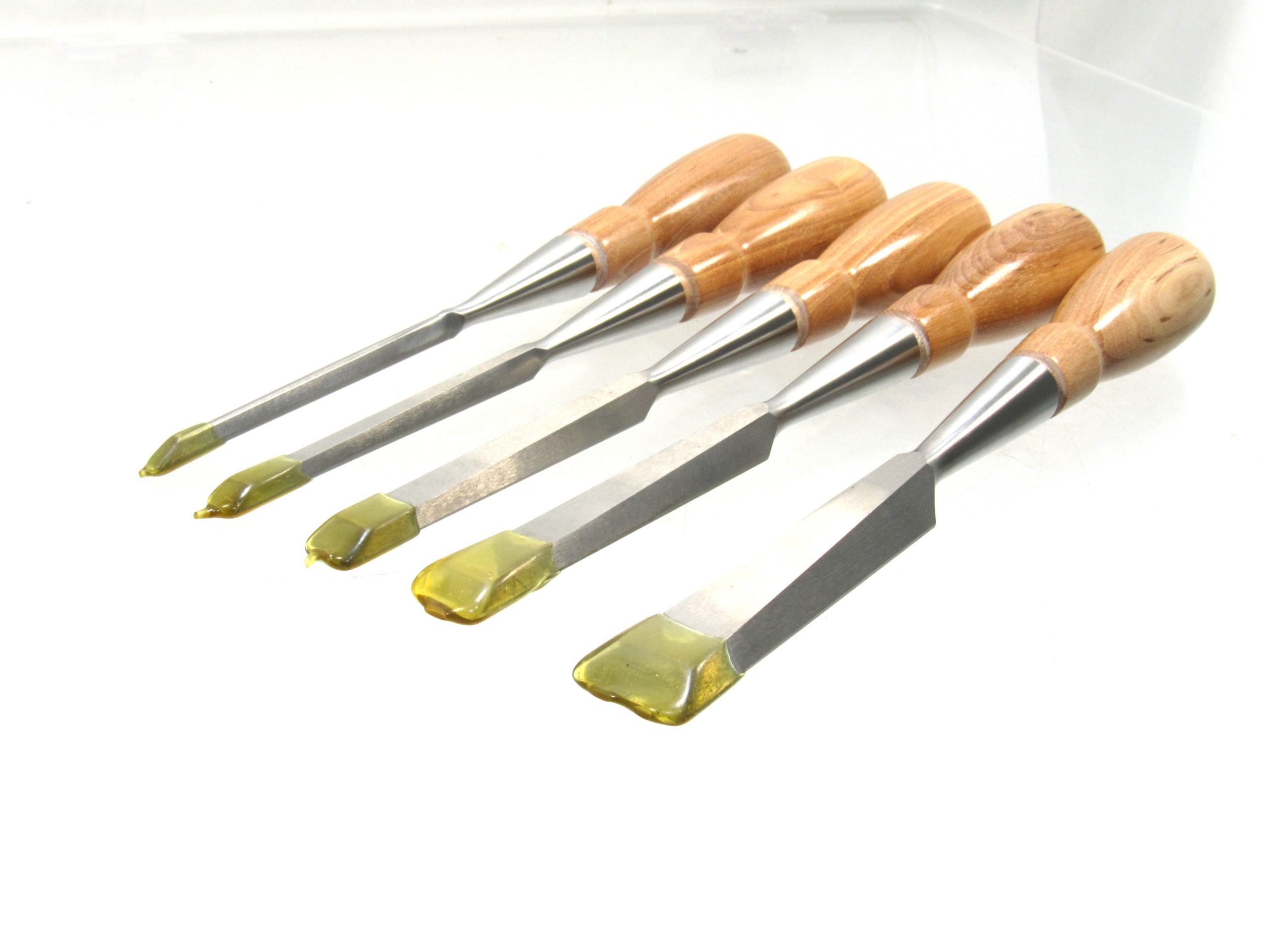 New Mint Set Of 5 Lie Nielsen Socket Beveled Edge Chisels 3/4" 1/2" 3/8