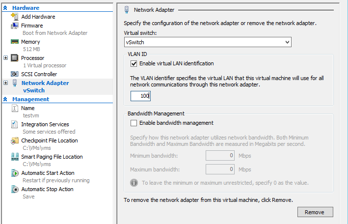 How to assign VLAN ID to virtual NIC in HyperV Michael Stoica