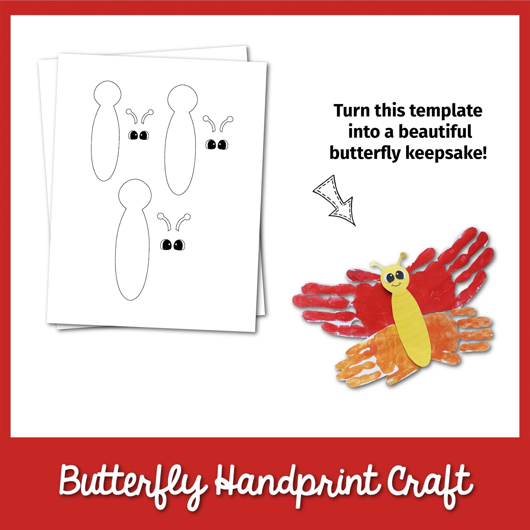 Butterfly Handprint Craft Template MicheleTripple