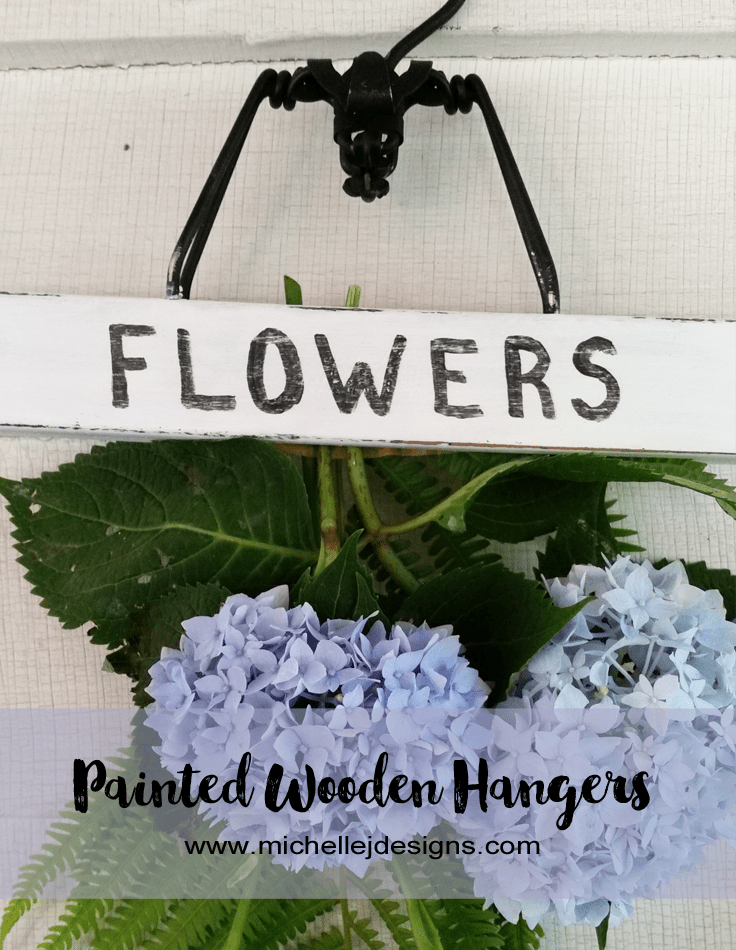 Use chalk paint to create painted wooden hangers