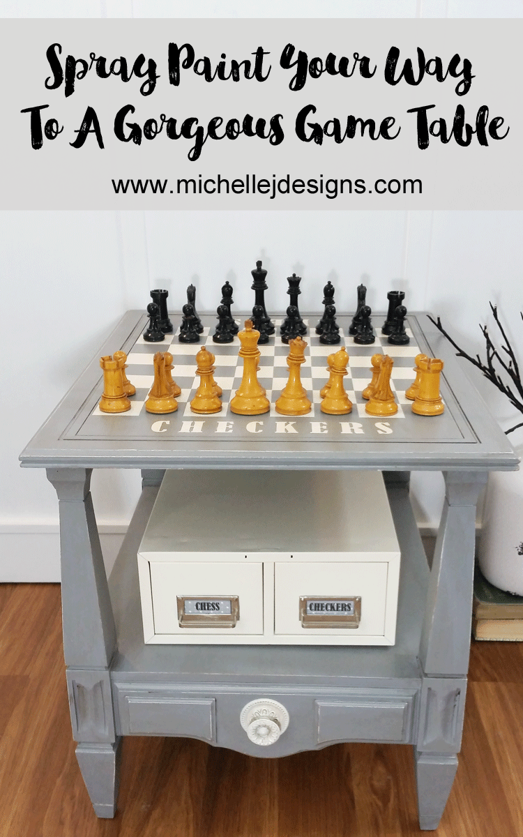 Spray paint your way to a game table and storage for game pieces.