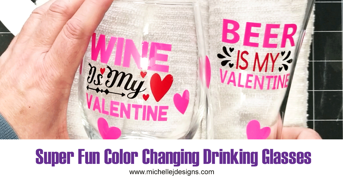 Personalized Drinking Glasses With Color Changing Vinyl Michelle