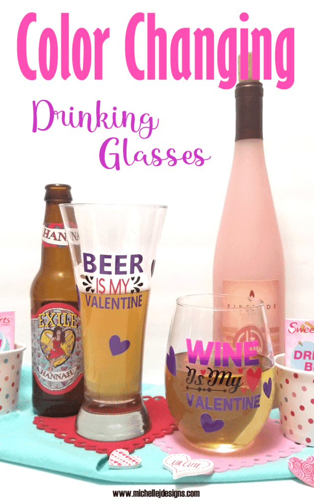 Personalized Drinking Glasses With Color Changing Vinyl Michelle