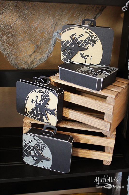 Suitcase Favor Boxes Sizzix Tutorial Michelle's Party PlanIt
