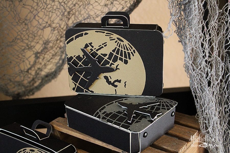Suitcase Favor Boxes Sizzix Tutorial Michelle's Party PlanIt