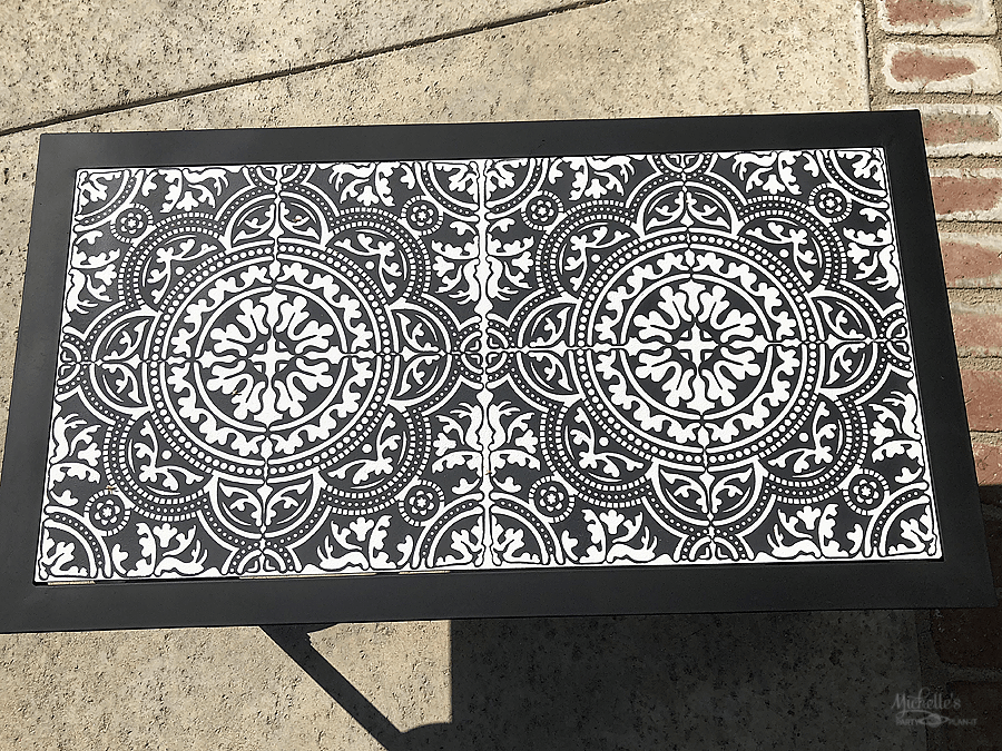 How to Paint and Stencil Tile to Refresh Your Patio Furniture for Summer