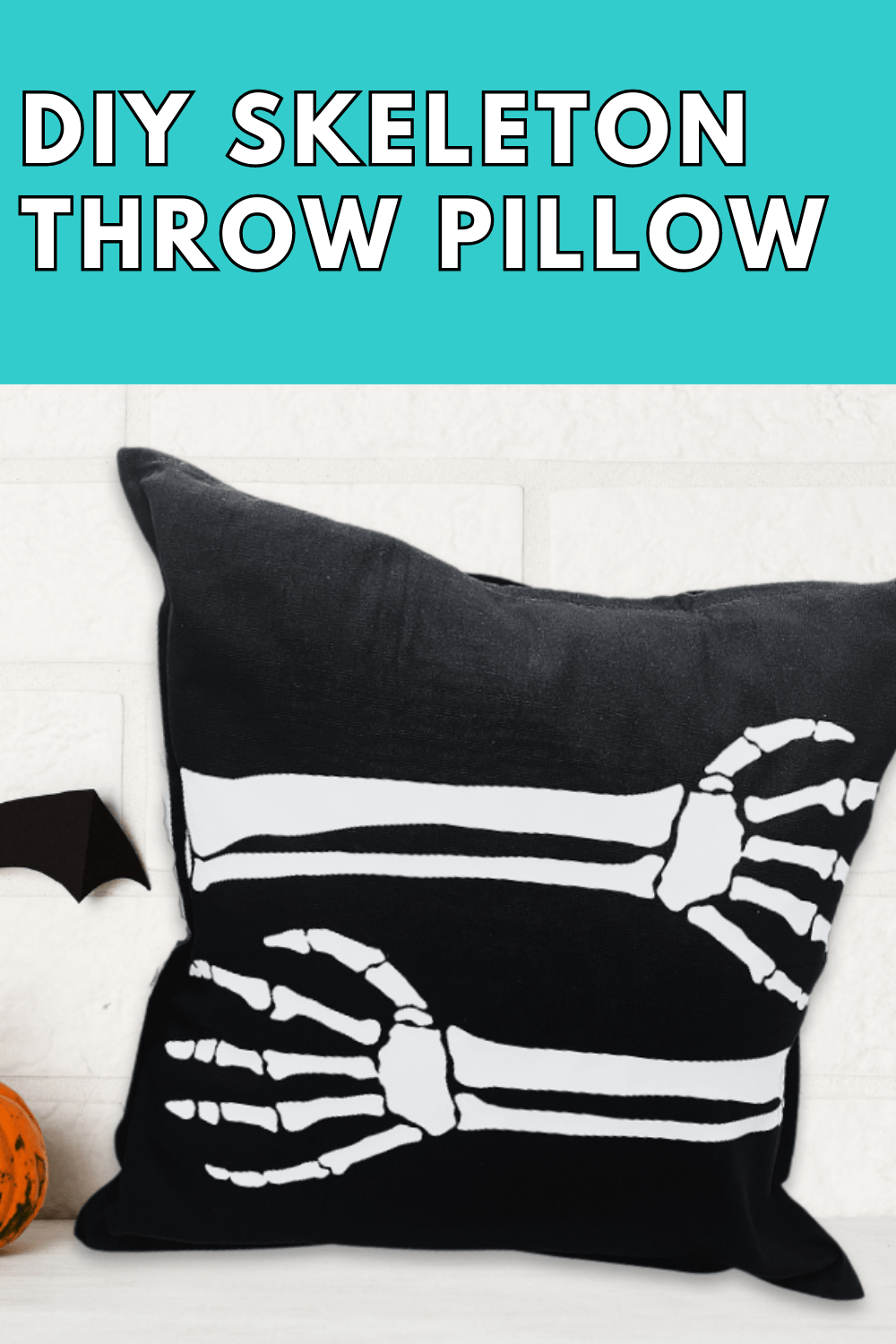 How to Make a Skeleton Throw Pillow Michelle's Party PlanIt