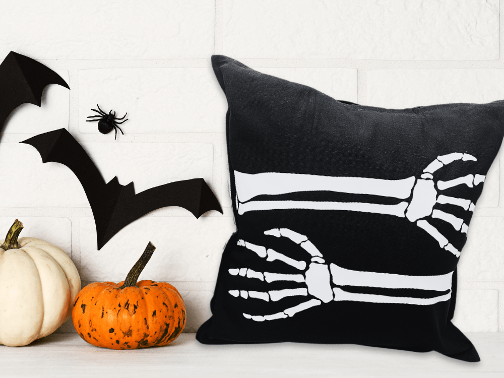 How to Make a Skeleton Throw Pillow Michelle's Party PlanIt