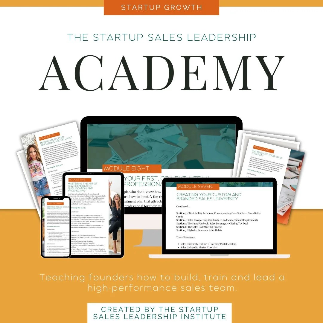 Startup Sales Leadership Academy Course Michelle Terpstra