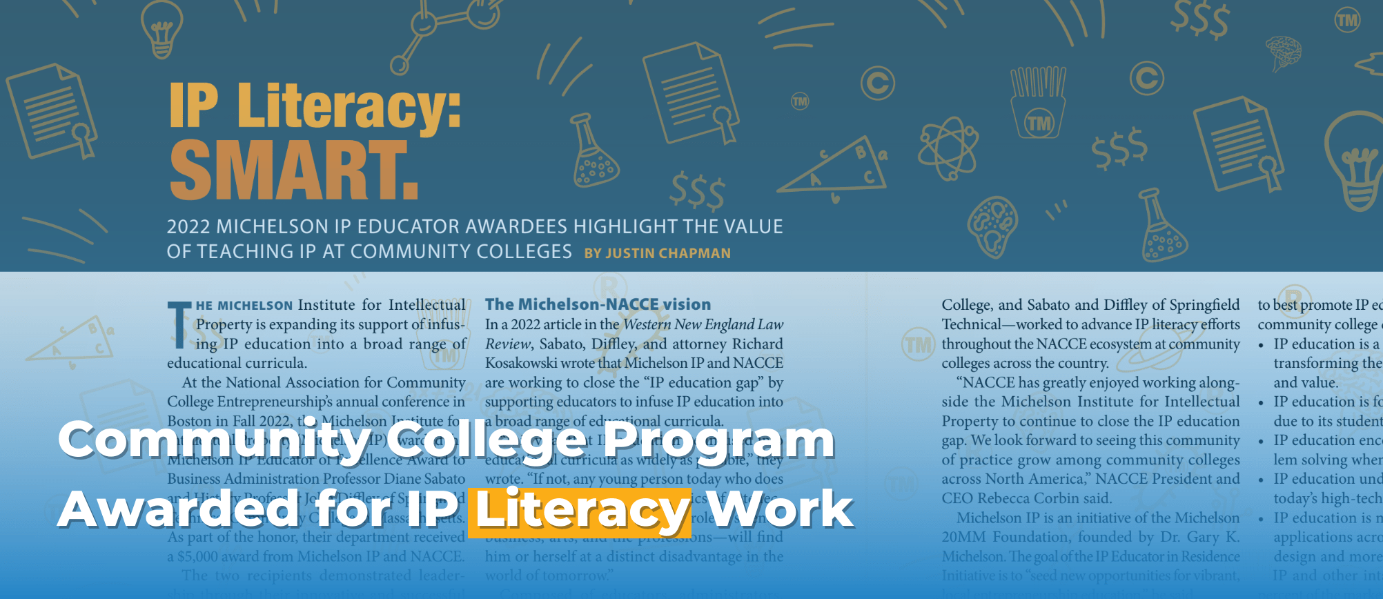 NACCE x Michelson IP Program featured in Inventor's Digest January 2023