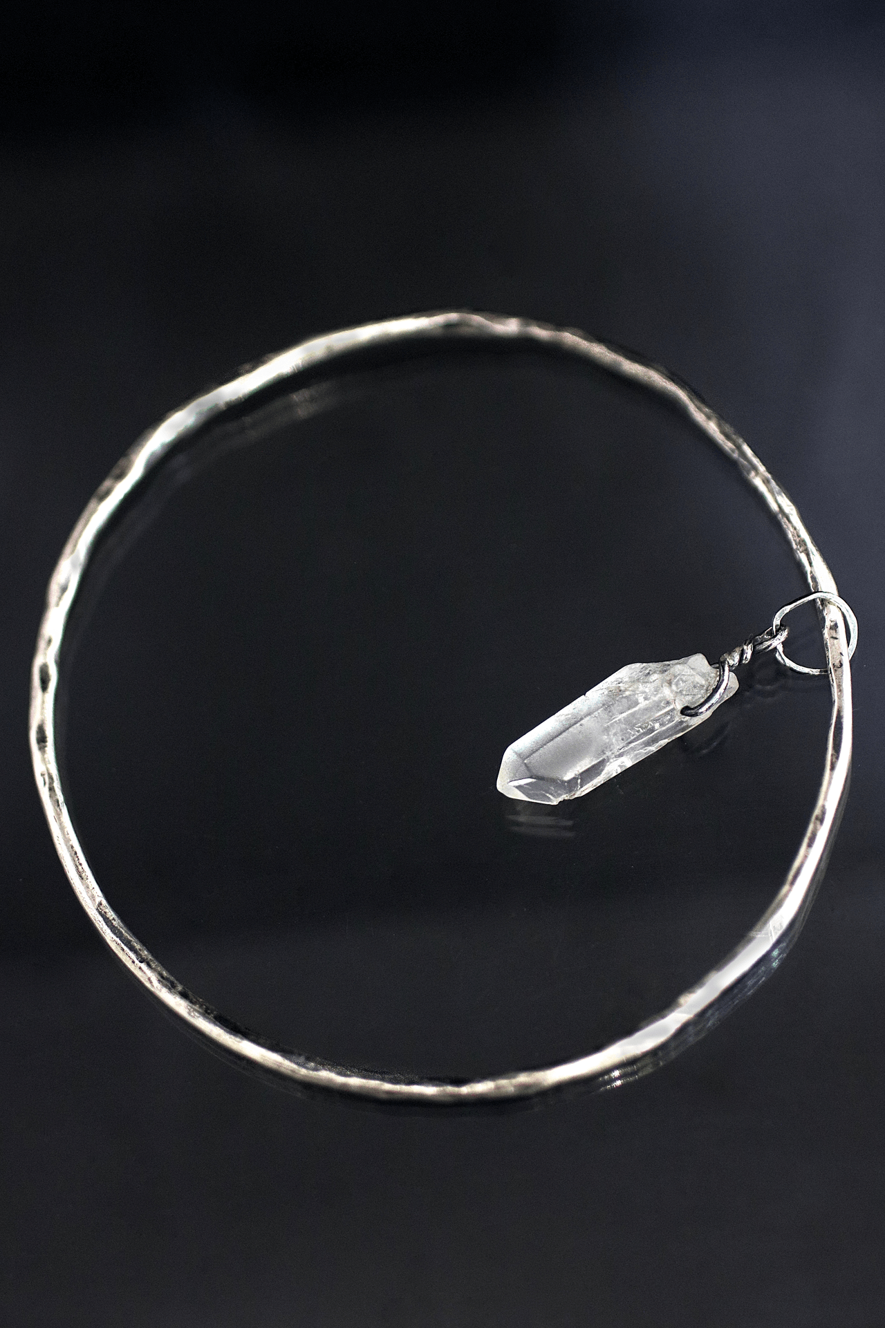 Quartz Crystal Silver Bangle Bracelet Miche McClendon