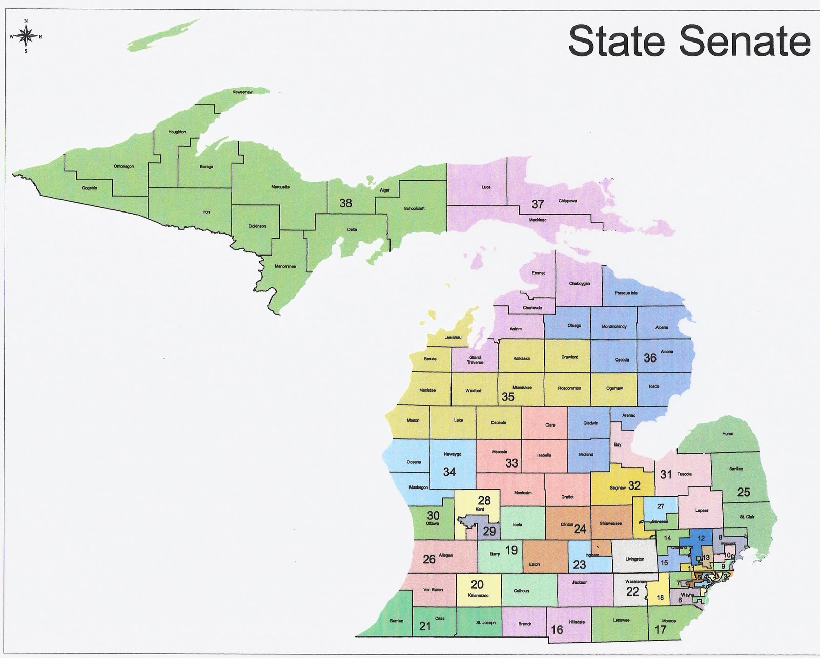 Michigan State Senate District Map Living Room Design 2020