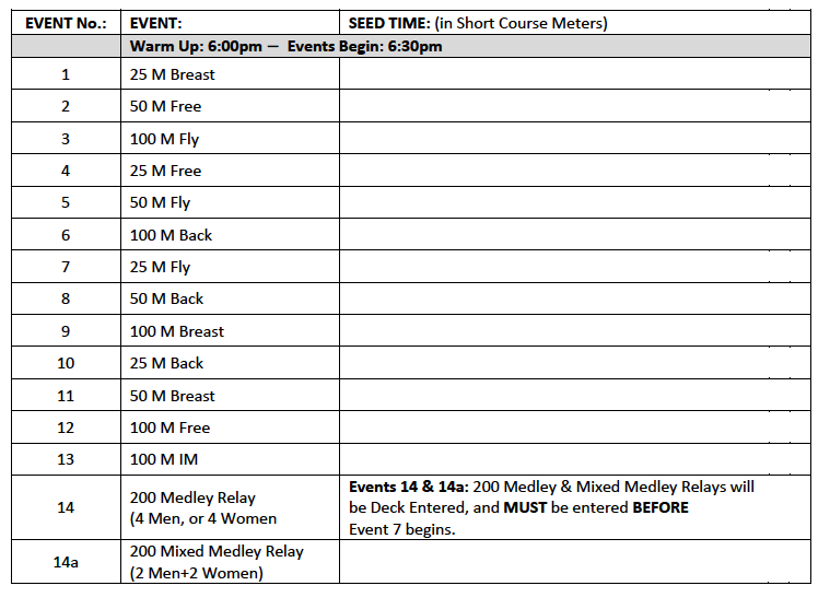 2023 MI Masters Swimming Regatta at the Detroit Yacht Club SCM Swim