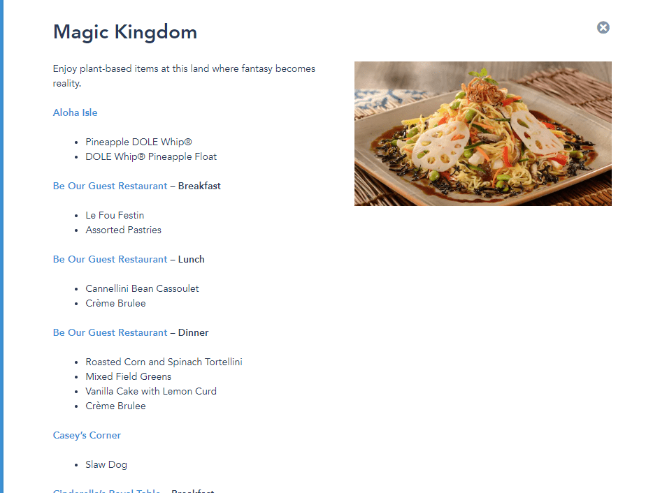 Disney World Debuts New Section of site For PlantBased Dining Options