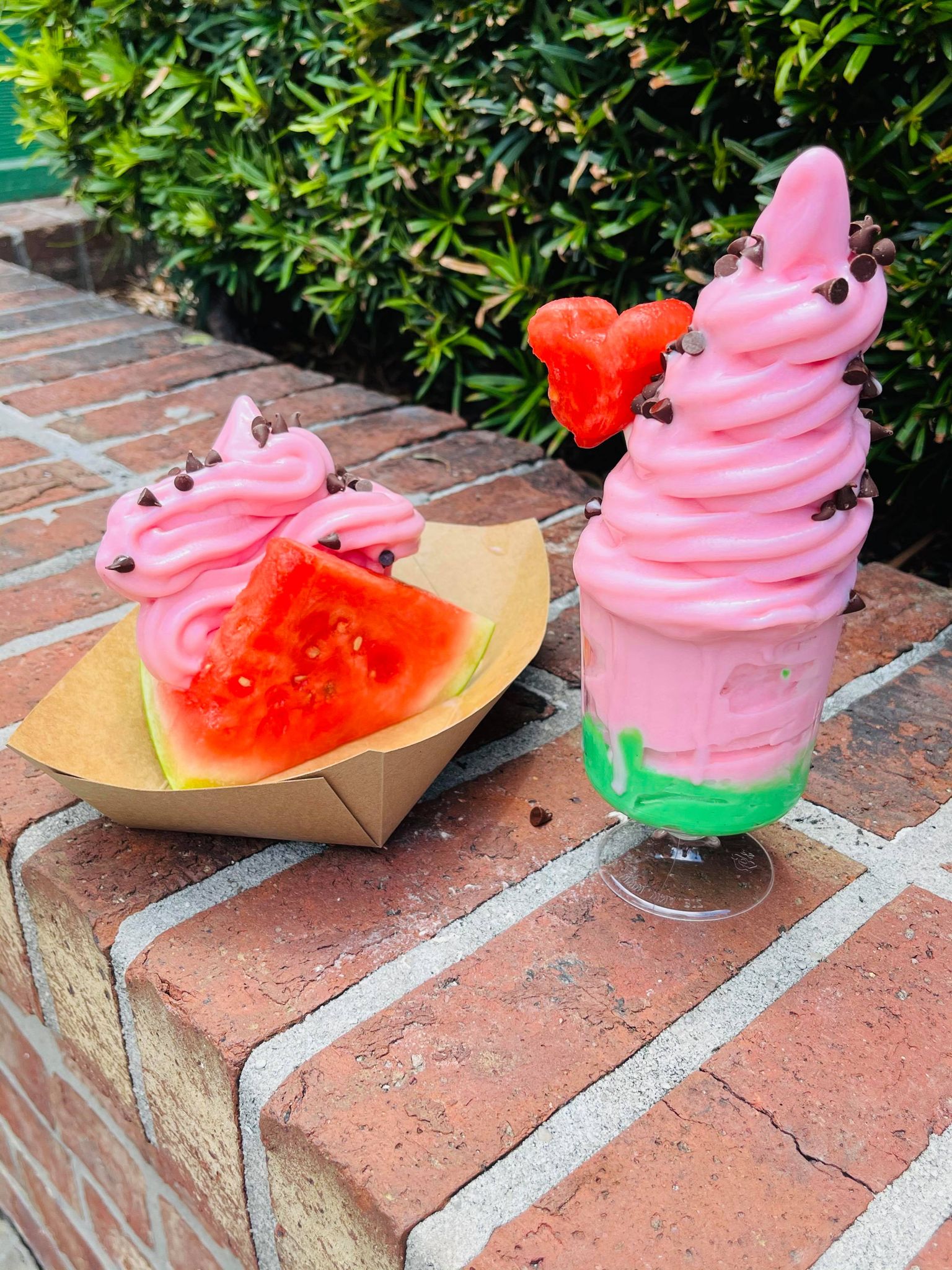 This 'Secret Menu' Watermelon Dole Whip in a Watermelon Wedge at Disney