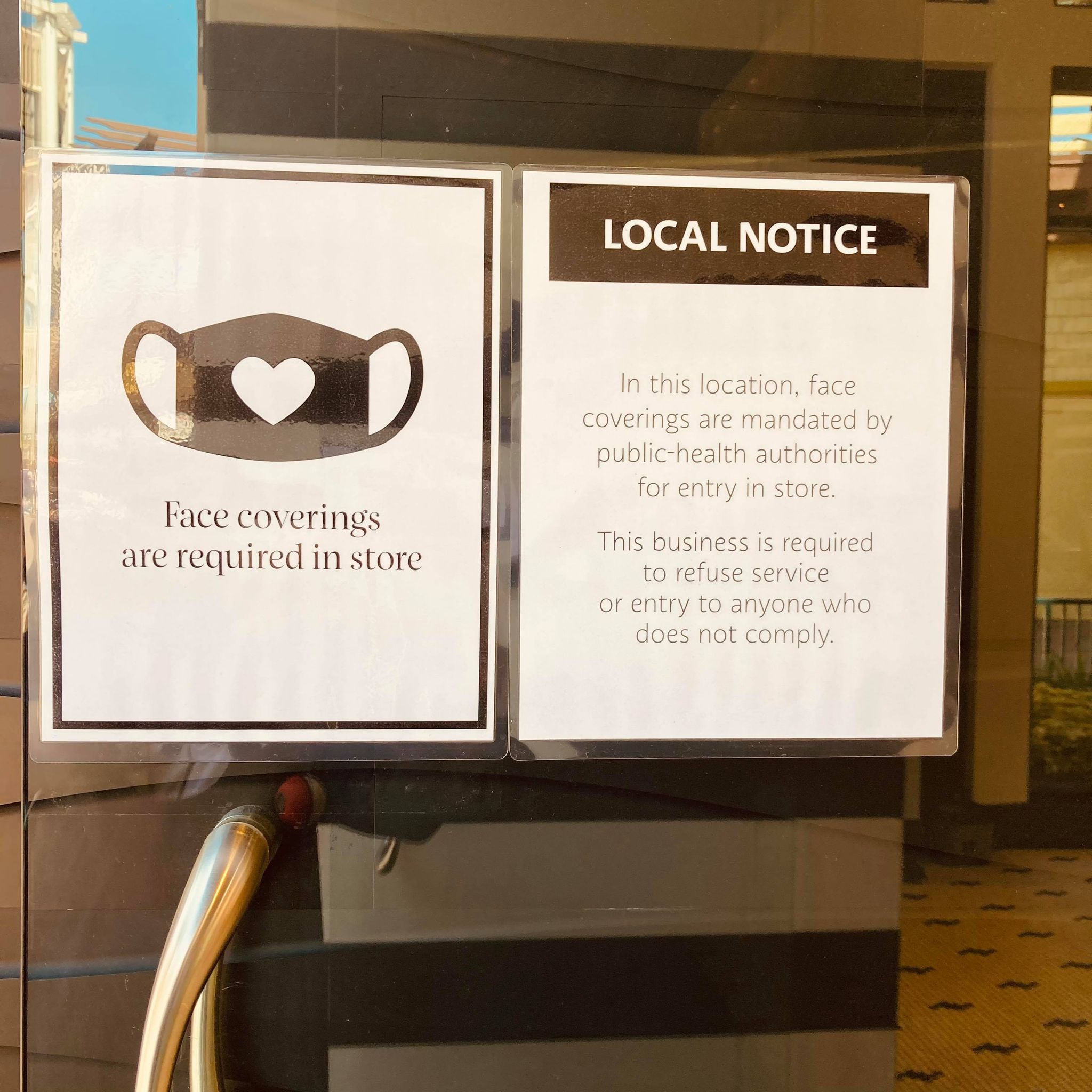 Face Mask Signs Posted at Downtown Disney at Disneyland Resort