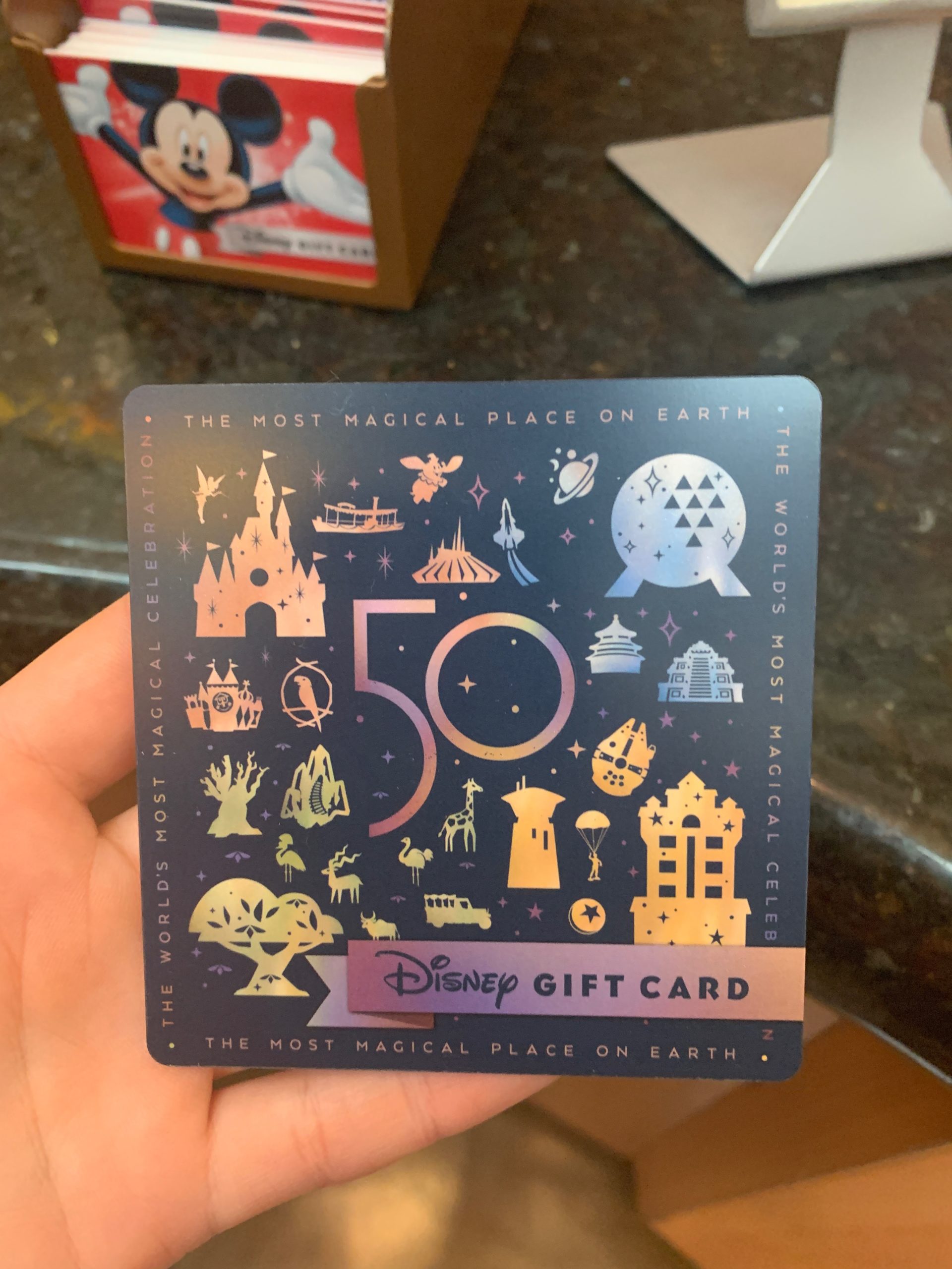 NEW 50th Anniversary Gift Card Featuring ALL 4 Parks Has Arrived at Walt Disney World