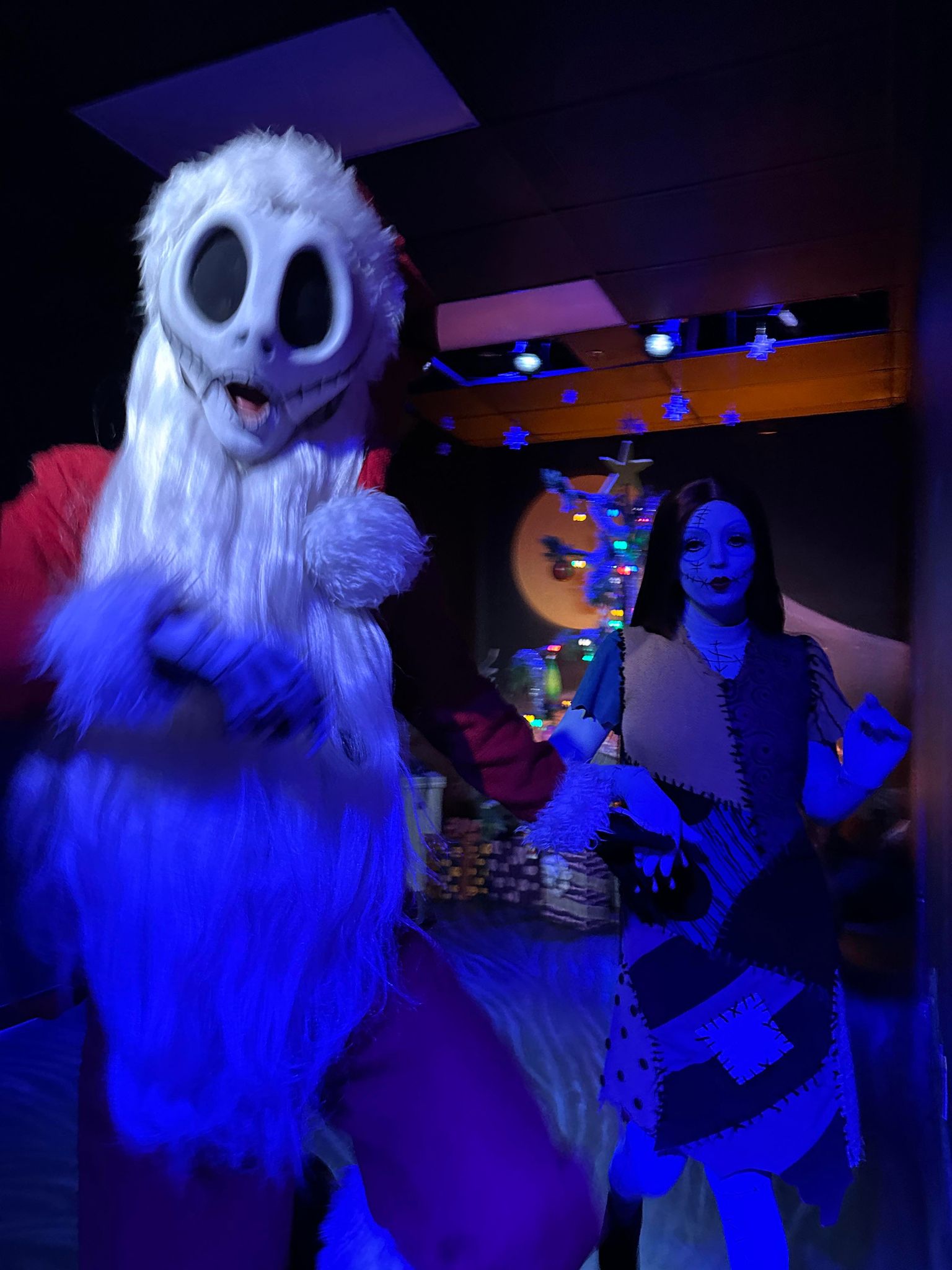 Santa Jack Skellington and Sally Arrive at Mickey's Very Merry