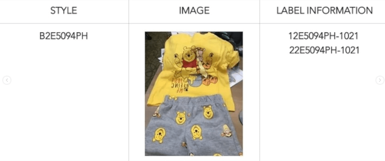 87,000 DisneyThemed Clothing Sets Recalled Due To High Lead Counts