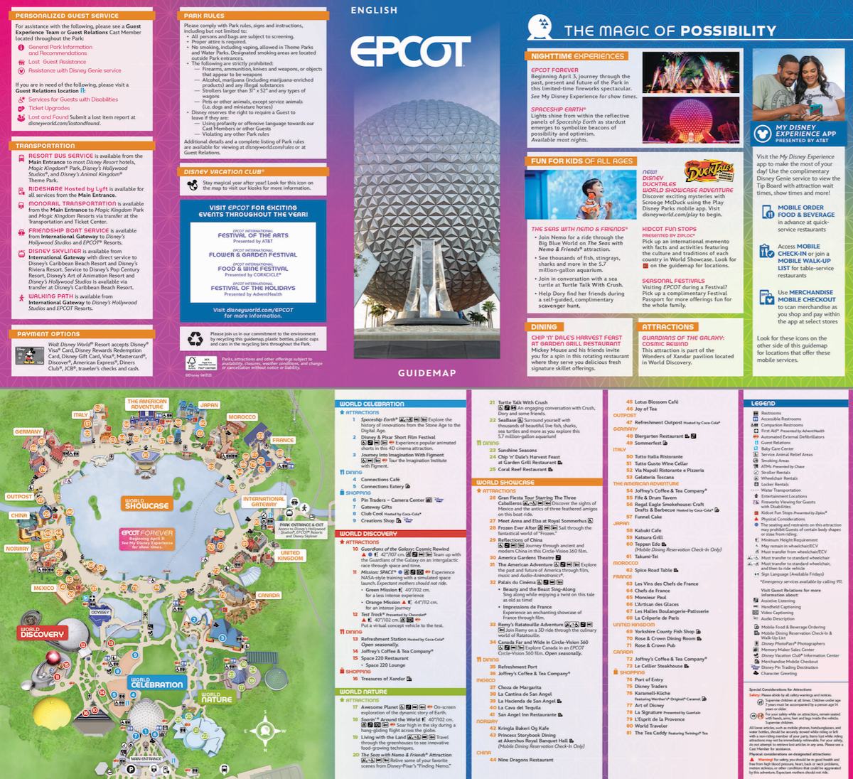 2024 EPCOT Map of Disney World (Printable PDF & Details)