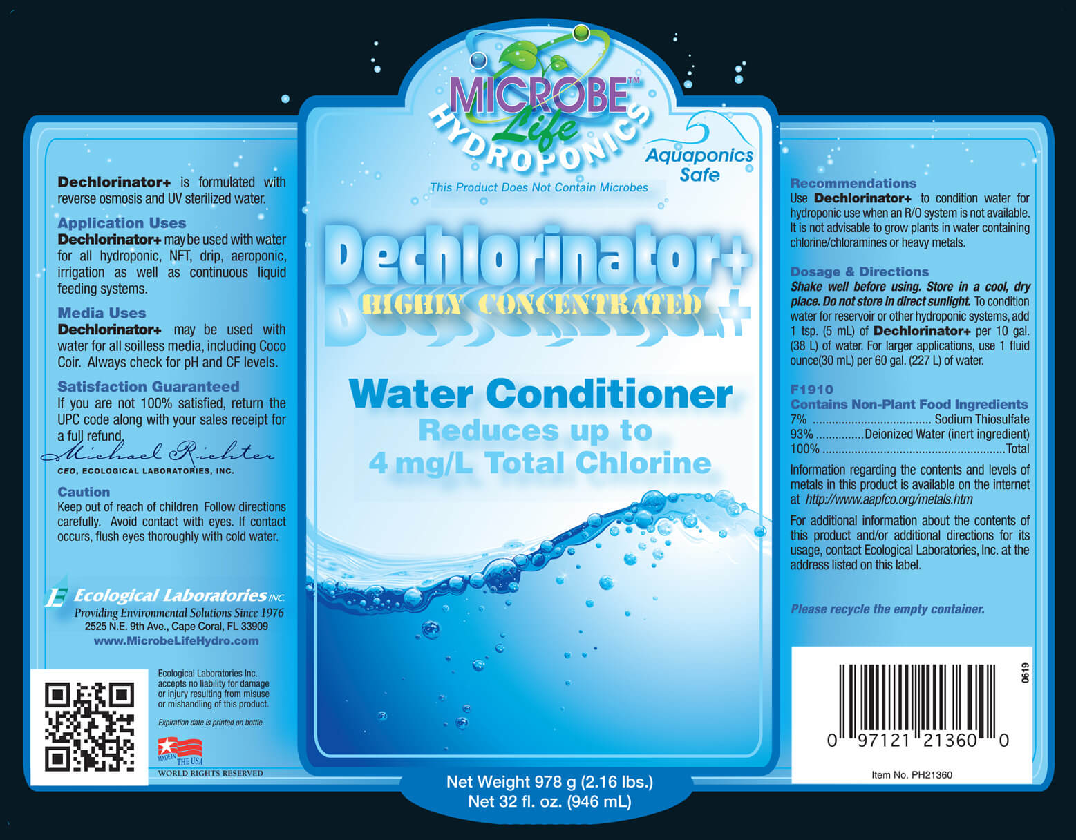 DECHLORINATOR + MicrobeLifeHydro