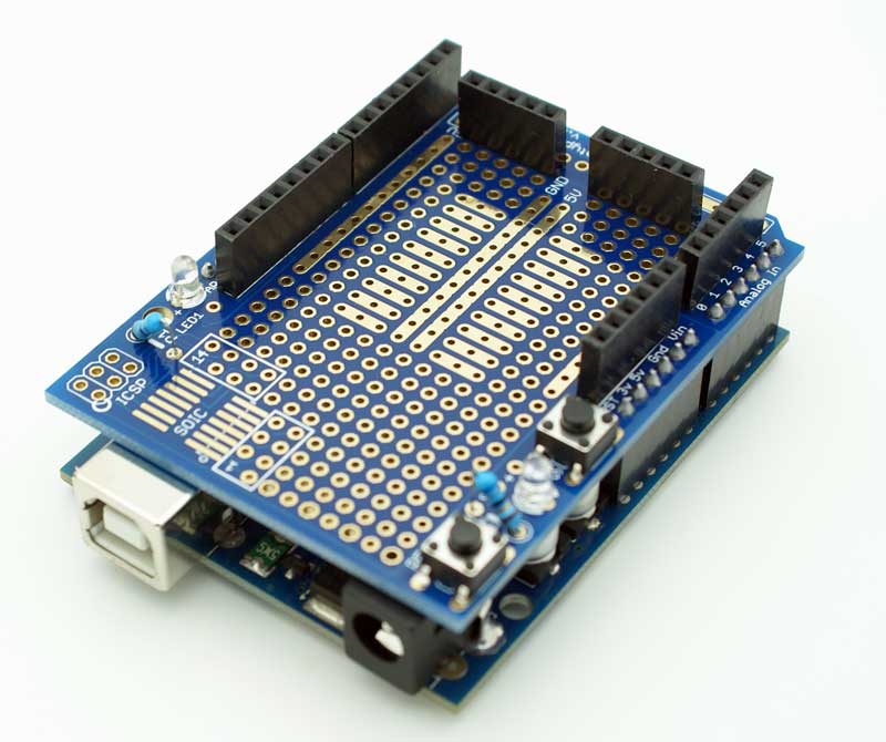 Arduino UNO R3 Proto Shield Kit with Mini Breadboard Microchip.lk
