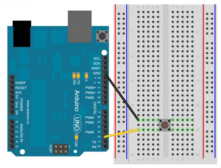 Push Button Interfacing with Arduino Reading Digital Inputs