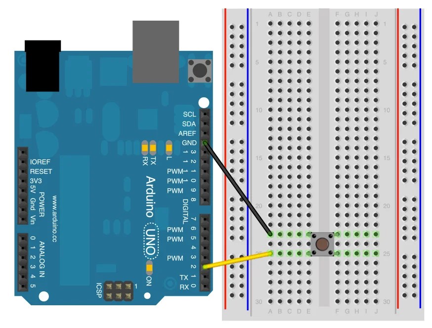 Push Button Interfacing with Arduino Reading Digital Inputs