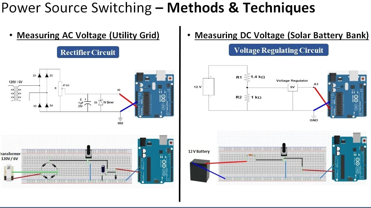 Automatic power source selector circuit using Arduino