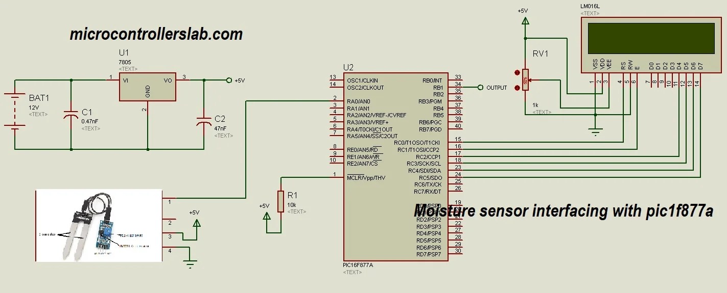 Soil Moisture Sensor YL69 or HL69 interfacing with pic microcontroller