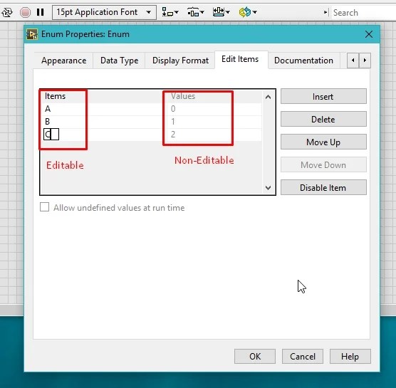 Enumerated data types in labview tutorial 16